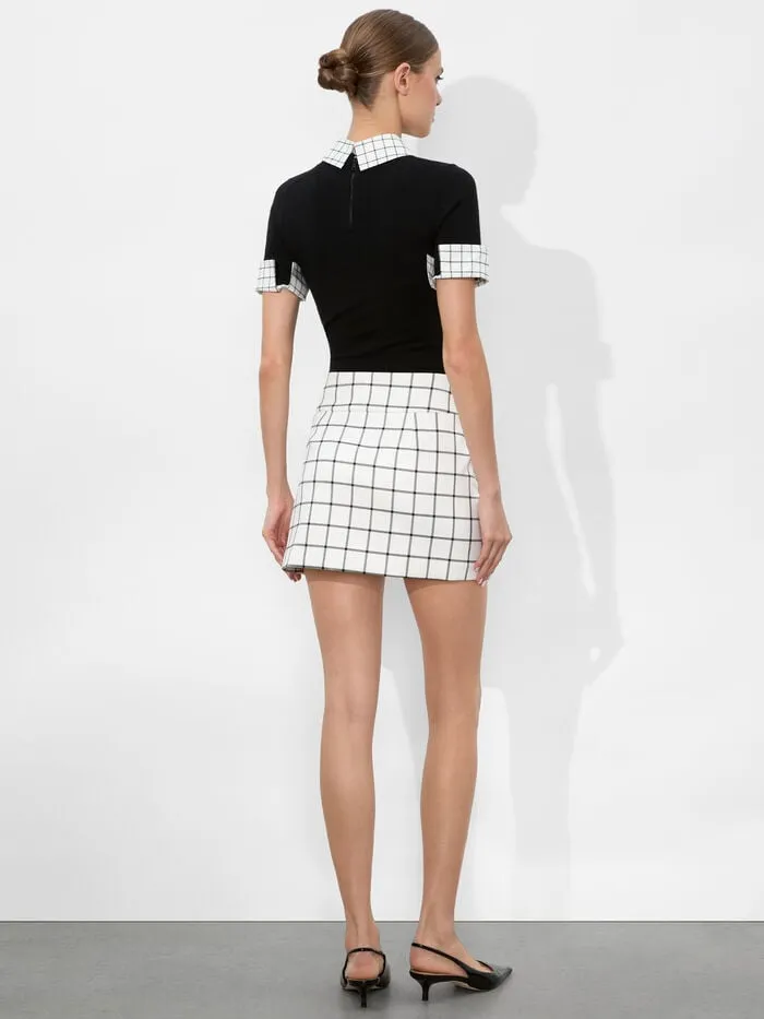 Alice Olivia TOPS WOMEN ASTER COLLARED PULLOVER Blackandsoft White