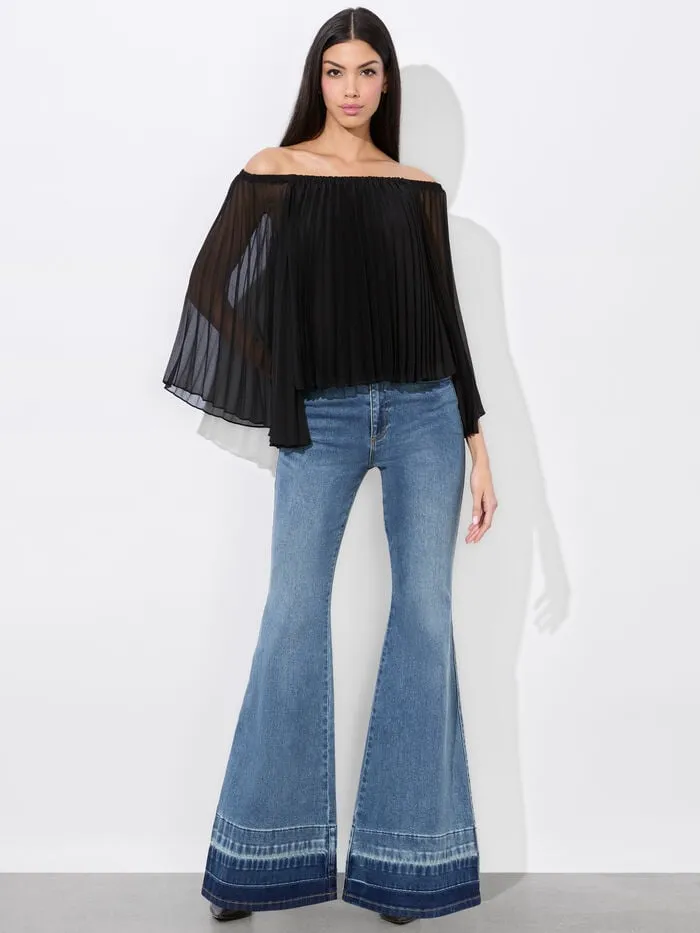 Alice Olivia TOPS WOMEN AUNDREA OFF THE SHOULDER BLOUSE Black
