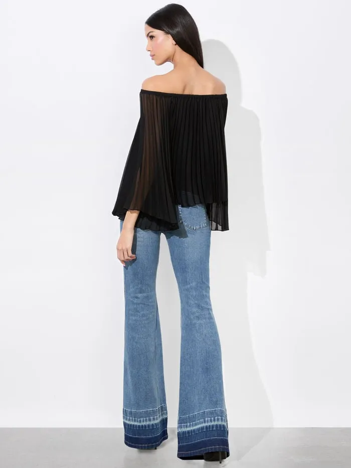 Alice Olivia TOPS WOMEN AUNDREA OFF THE SHOULDER BLOUSE Black