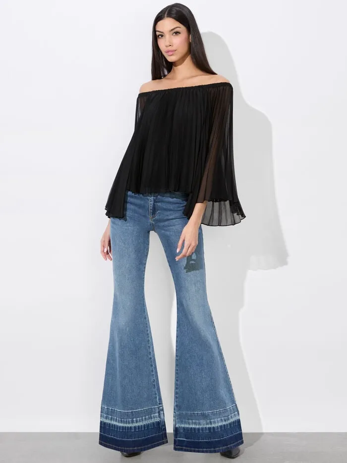 Alice Olivia TOPS WOMEN AUNDREA OFF THE SHOULDER BLOUSE Black