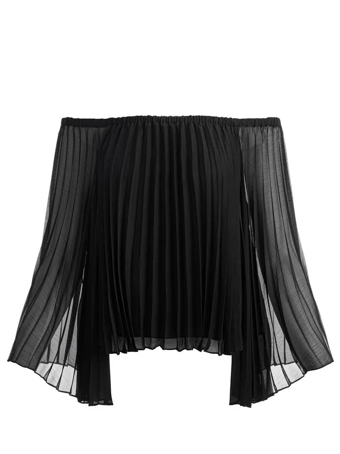 Alice Olivia TOPS WOMEN AUNDREA OFF THE SHOULDER BLOUSE Black
