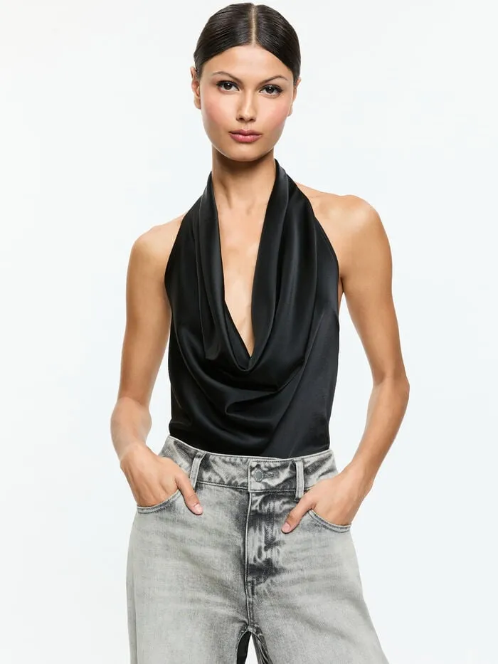 Alice Olivia TOPS WOMEN AYANNA CROP TOP Black