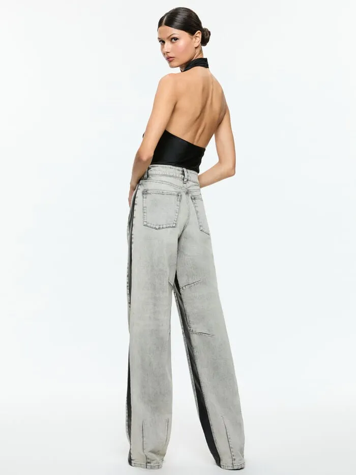 Alice Olivia TOPS WOMEN AYANNA CROP TOP Black