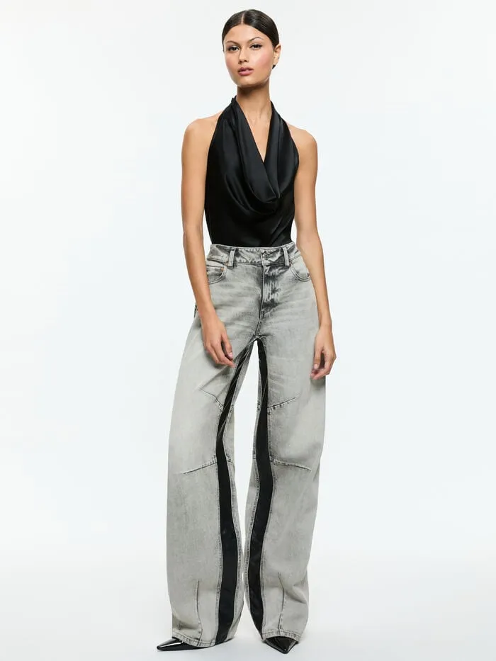 Alice Olivia TOPS WOMEN AYANNA CROP TOP Black