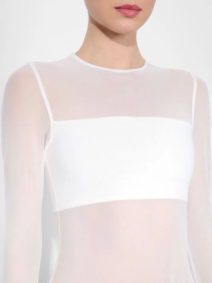 Alice Olivia TOPS WOMEN BANDEAU LONG SLEEVE BODYSUIT Off White