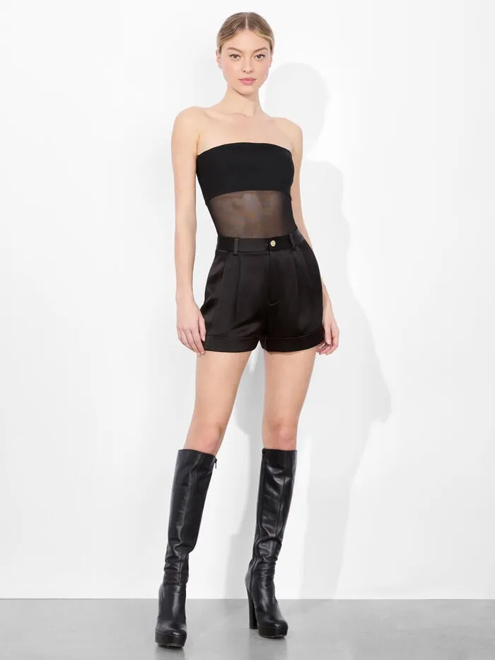 Alice Olivia TOPS WOMEN BANDEAU STRAPLESS BODYSUIT Black