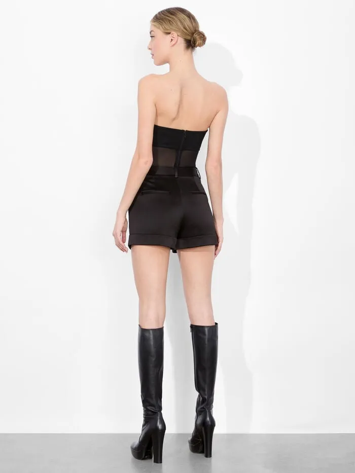 Alice Olivia TOPS WOMEN BANDEAU STRAPLESS BODYSUIT Black