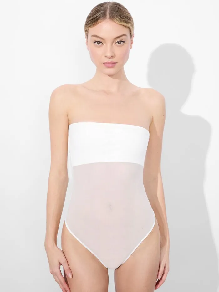 Alice Olivia TOPS WOMEN BANDEAU STRAPLESS BODYSUIT Off White