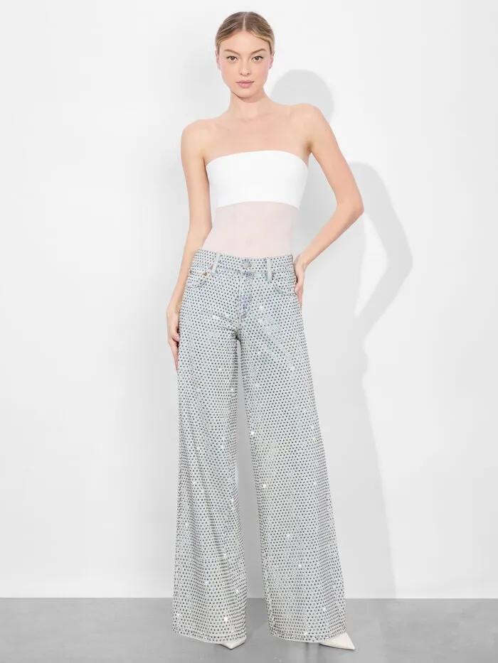 Alice Olivia TOPS WOMEN BANDEAU STRAPLESS BODYSUIT Off White