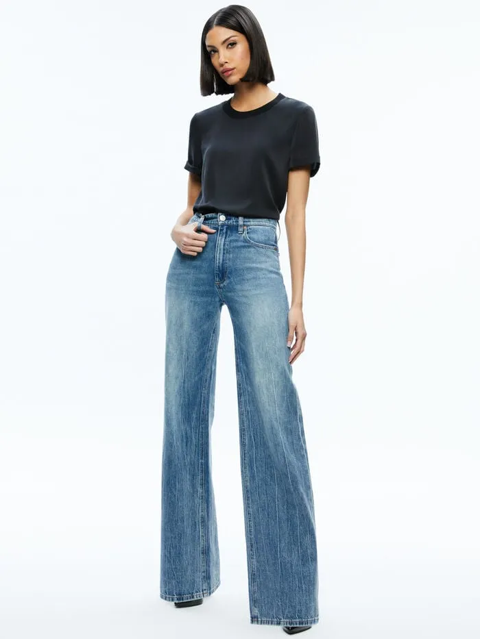 Alice Olivia TOPS WOMEN BRADEN RELAXED TEE Black