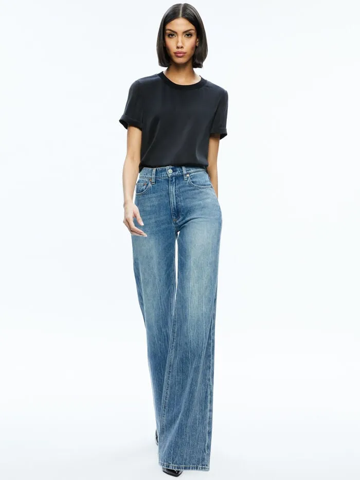 Alice Olivia TOPS WOMEN BRADEN RELAXED TEE Black