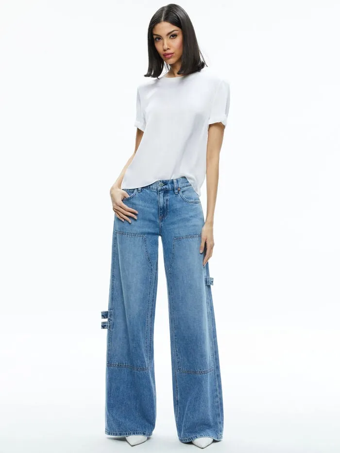 Alice Olivia TOPS WOMEN BRADEN RELAXED TEE Off White