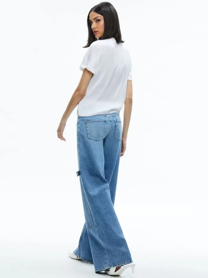Alice Olivia TOPS WOMEN BRADEN RELAXED TEE Off White