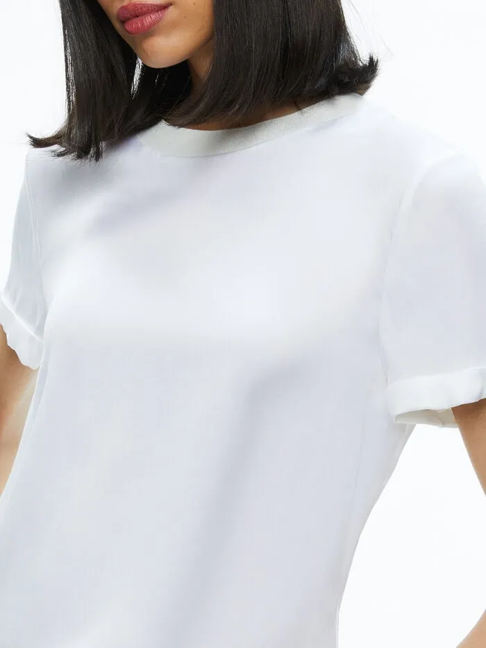 Alice Olivia TOPS WOMEN BRADEN RELAXED TEE Off White