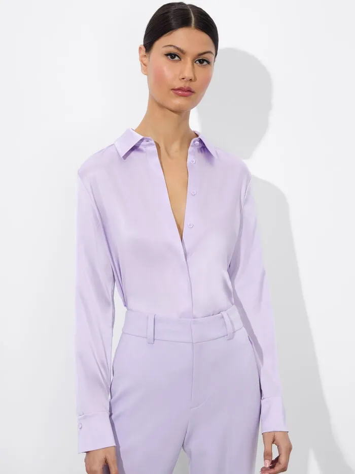 Alice Olivia TOPS WOMEN BRADY SLIM BUTTON DOWN Lilac