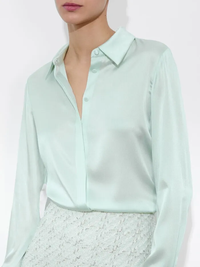 Alice Olivia TOPS WOMEN BRADY SLIM BUTTON DOWN Sea Spray