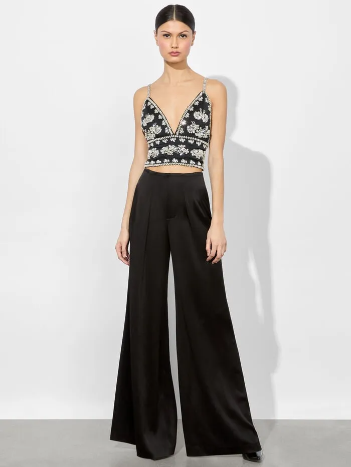 Alice Olivia TOPS WOMEN CARLI EMBELLISHED BRA TOP Black