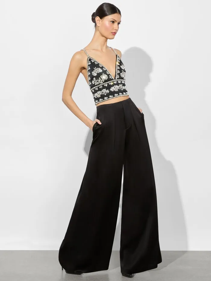 Alice Olivia TOPS WOMEN CARLI EMBELLISHED BRA TOP Black