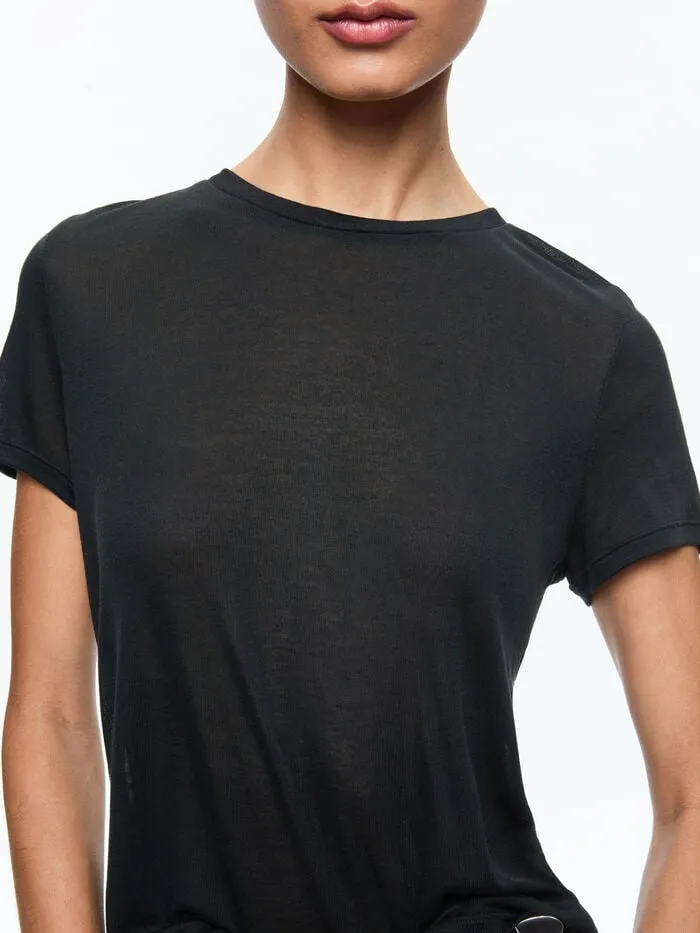 Alice Olivia TOPS WOMEN CINDY CROPPED TEE Black
