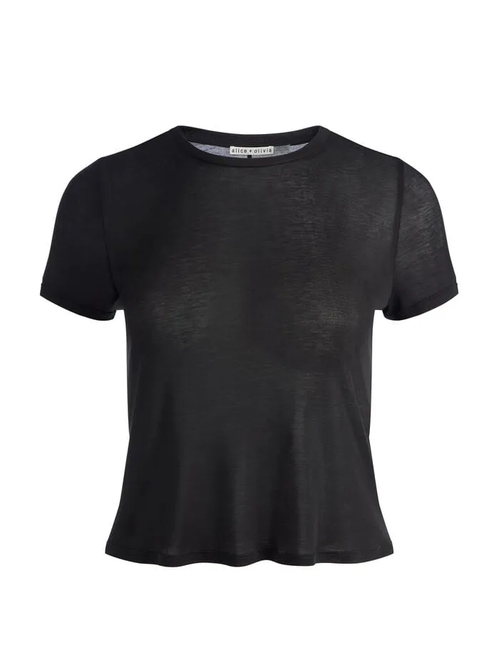 Alice Olivia TOPS WOMEN CINDY CROPPED TEE Black