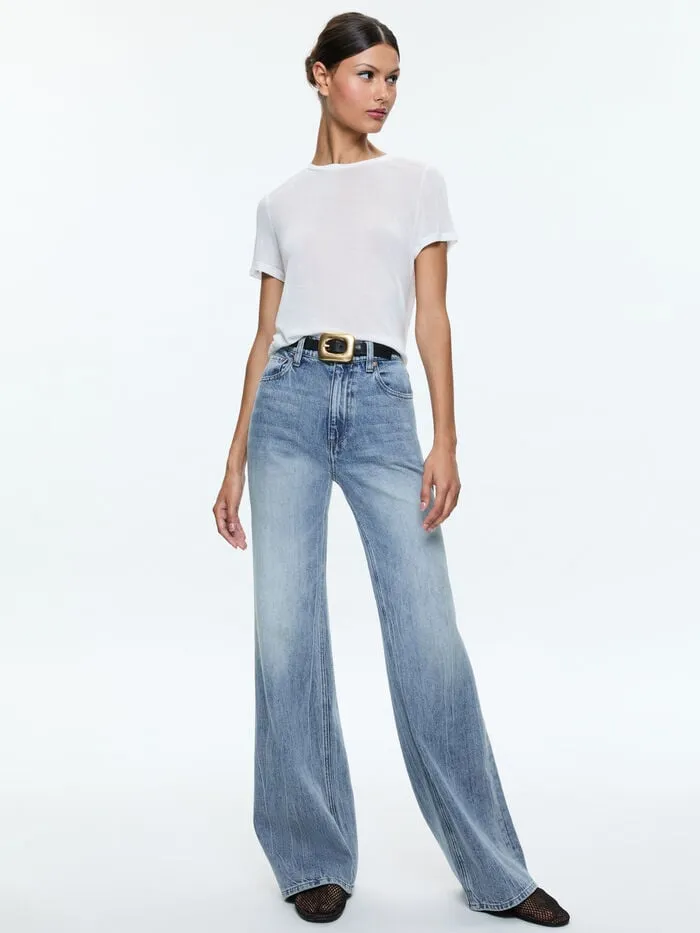Alice Olivia TOPS WOMEN CINDY CROPPED TEE Off White