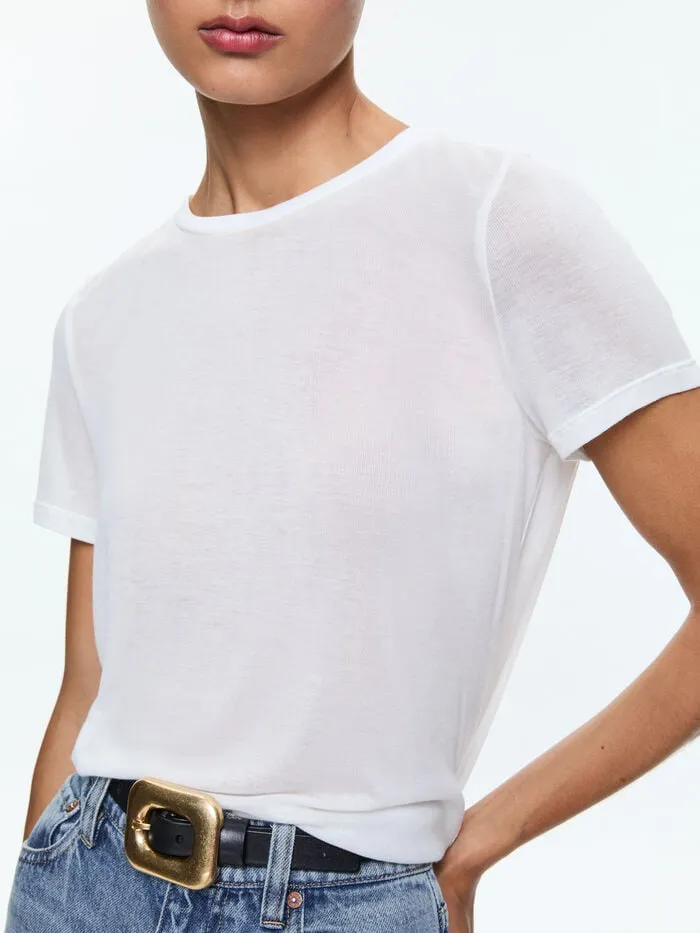 Alice Olivia TOPS WOMEN CINDY CROPPED TEE Off White