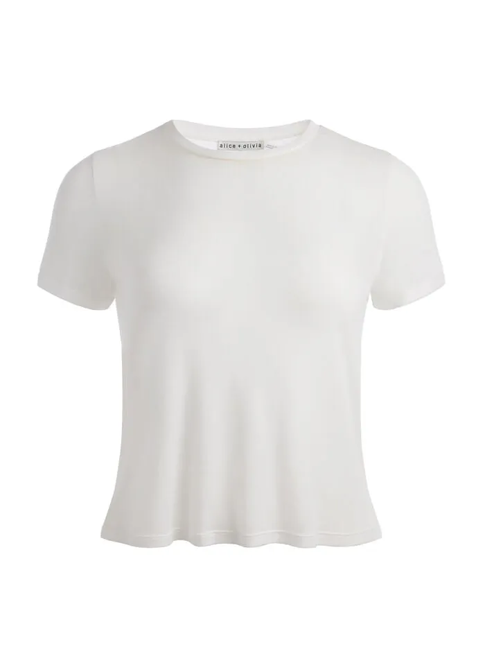 Alice Olivia TOPS WOMEN CINDY CROPPED TEE Off White