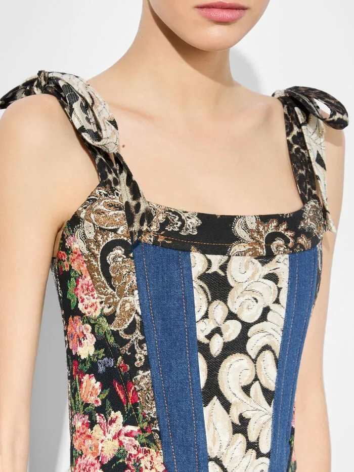 Alice Olivia TOPS WOMEN CLARA BOW STRAP BUSTIER Lola Blueandmulti