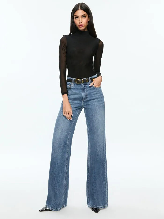 Alice Olivia TOPS WOMEN CLARINDA BODYSUIT Black