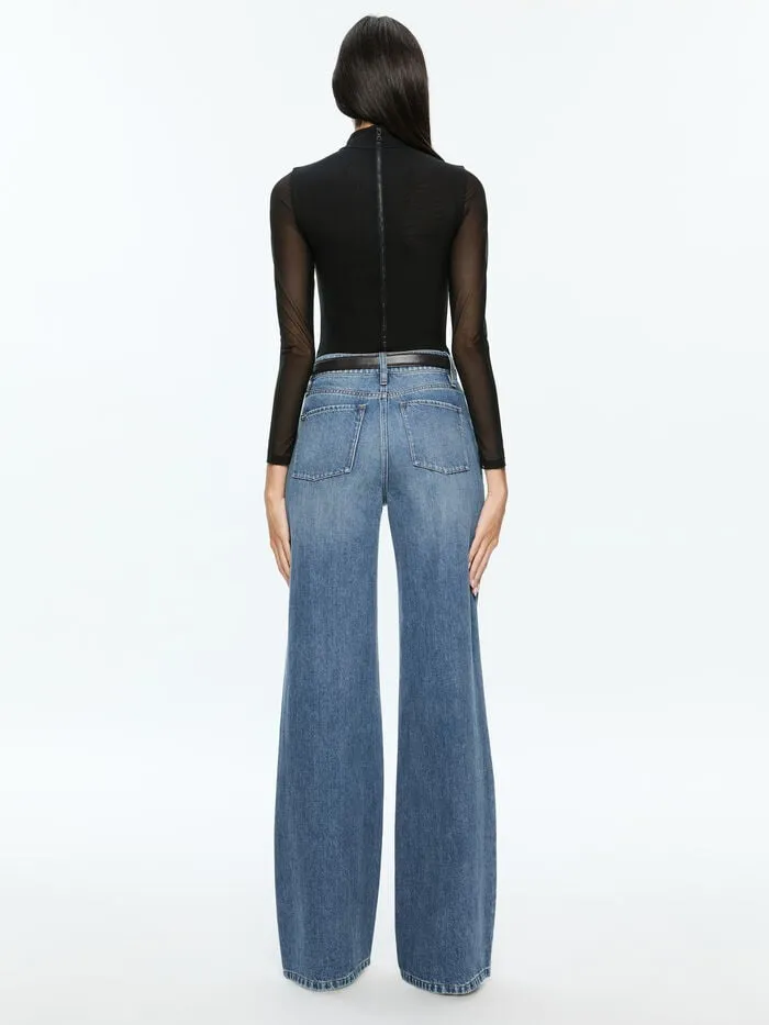 Alice Olivia TOPS WOMEN CLARINDA BODYSUIT Black