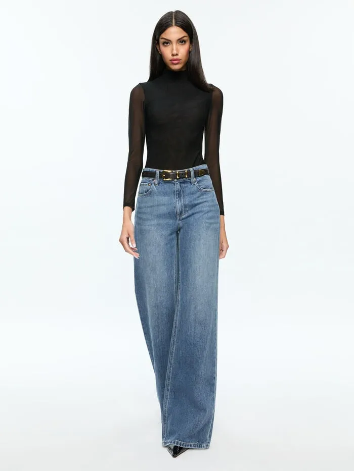Alice Olivia TOPS WOMEN CLARINDA BODYSUIT Black
