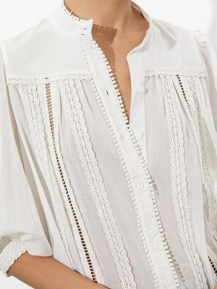 Alice Olivia TOPS WOMEN CORA BUTTON DOWN Off White