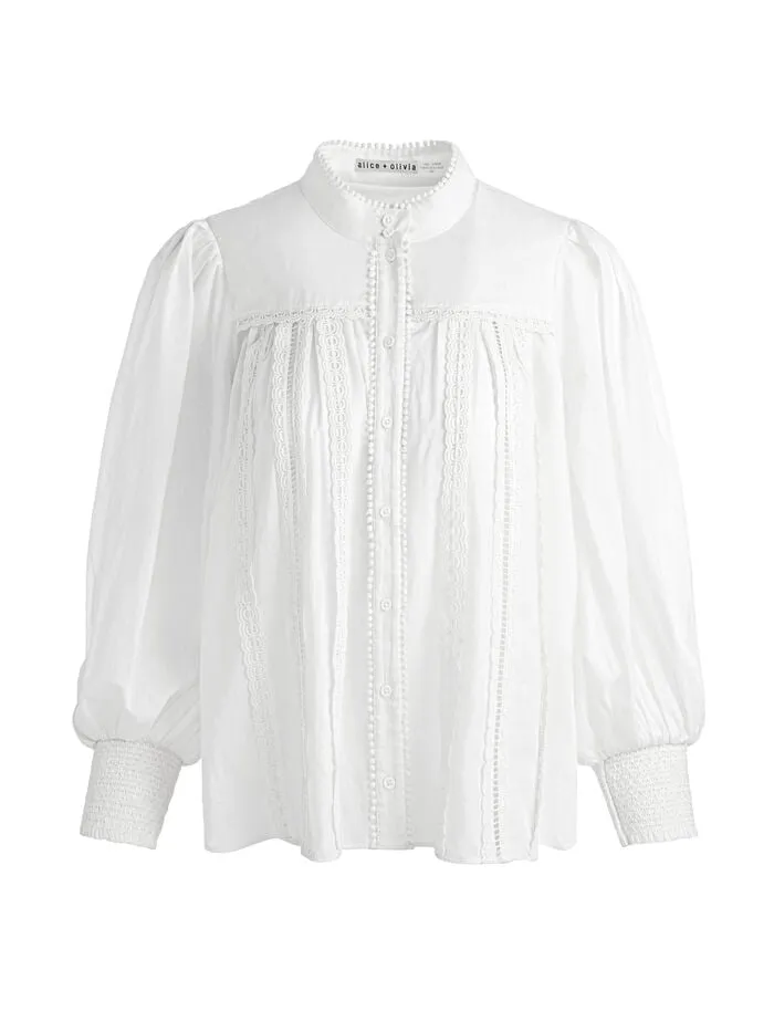 Alice Olivia TOPS WOMEN CORA BUTTON DOWN Off White
