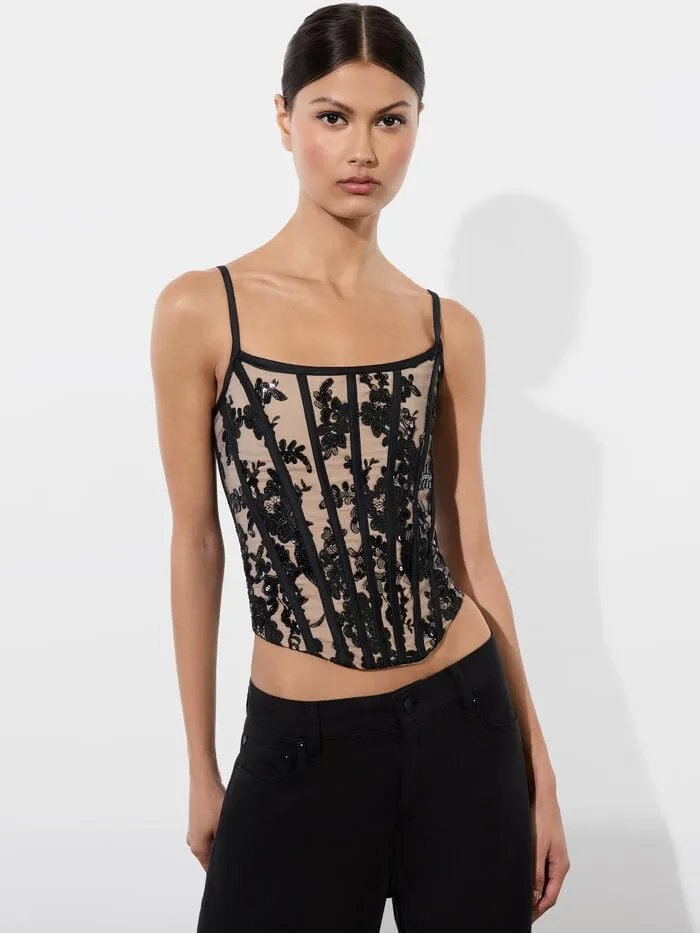 Alice Olivia TOPS WOMEN CRESSIDA CORSET Blackandalmond