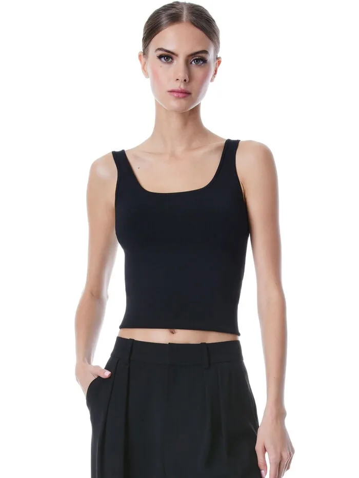 Alice Olivia TOPS WOMEN DARYN SCULPTING TANK Black