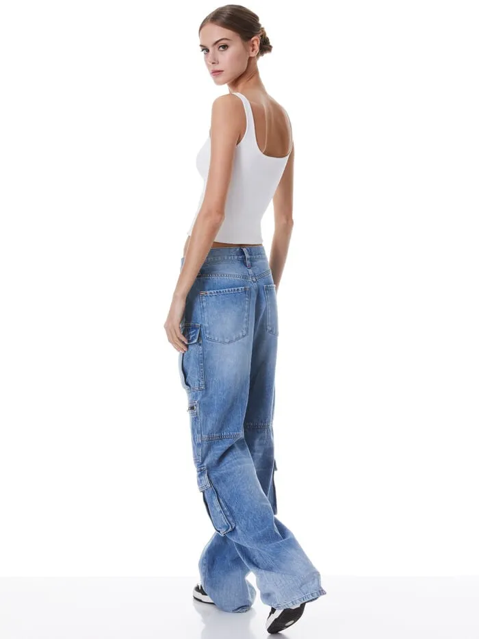 Alice Olivia TOPS WOMEN DARYN SCULPTING TANK Soft White
