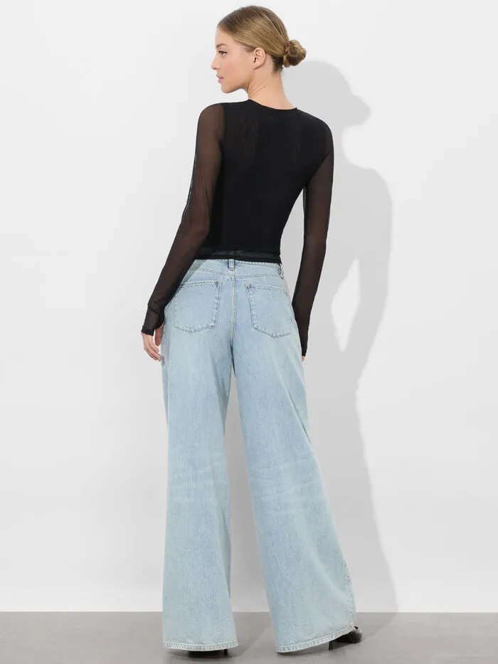 Alice Olivia TOPS WOMEN DELAINA LAYERED TOP Blackandblack