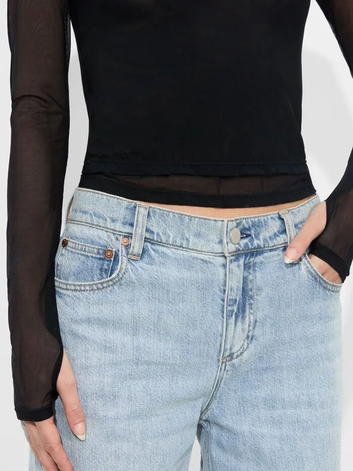 Alice Olivia TOPS WOMEN DELAINA LAYERED TOP Blackandblack
