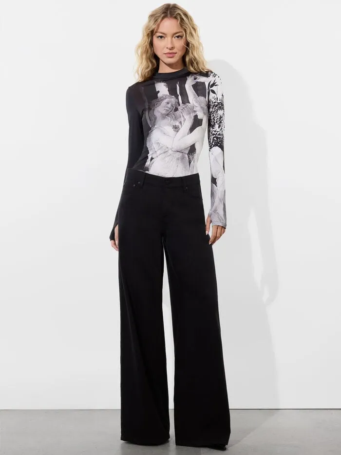 Alice Olivia TOPS WOMEN DELAINA MOCK NECK TOP Renaissance Fresco