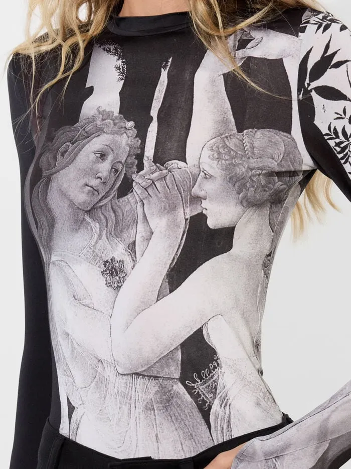 Alice Olivia TOPS WOMEN DELAINA MOCK NECK TOP Renaissance Fresco