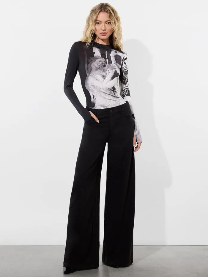 Alice Olivia TOPS WOMEN DELAINA MOCK NECK TOP Renaissance Fresco
