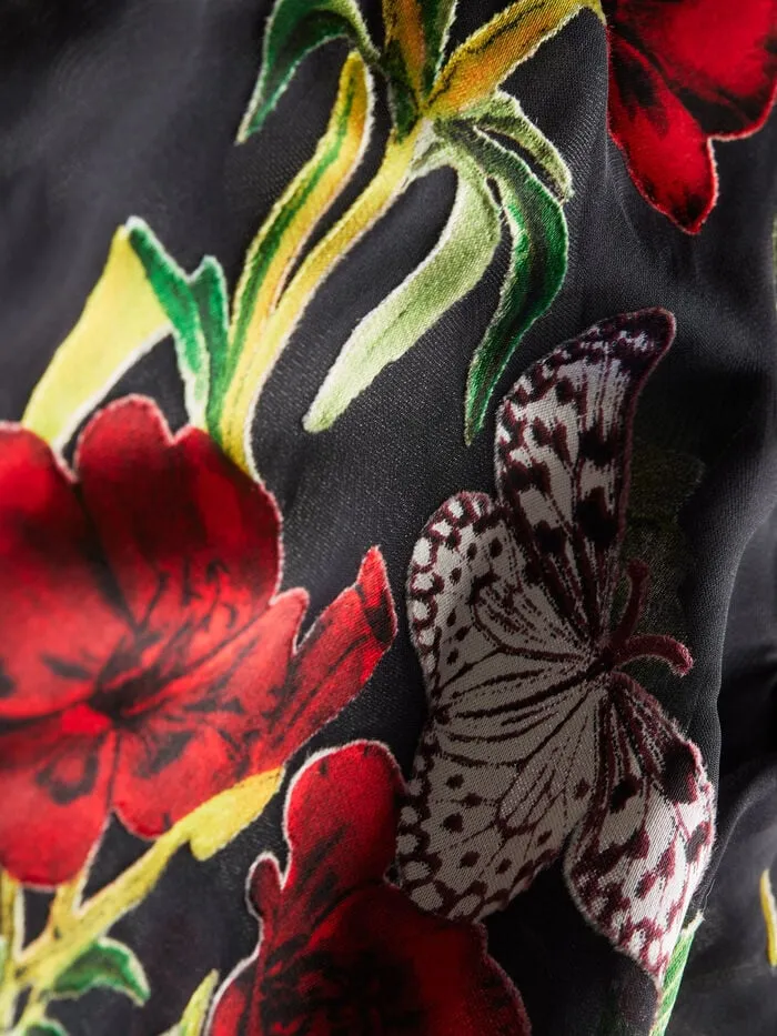 Alice Olivia TOPS WOMEN DELAINA VELVET TOP The Wind Floral