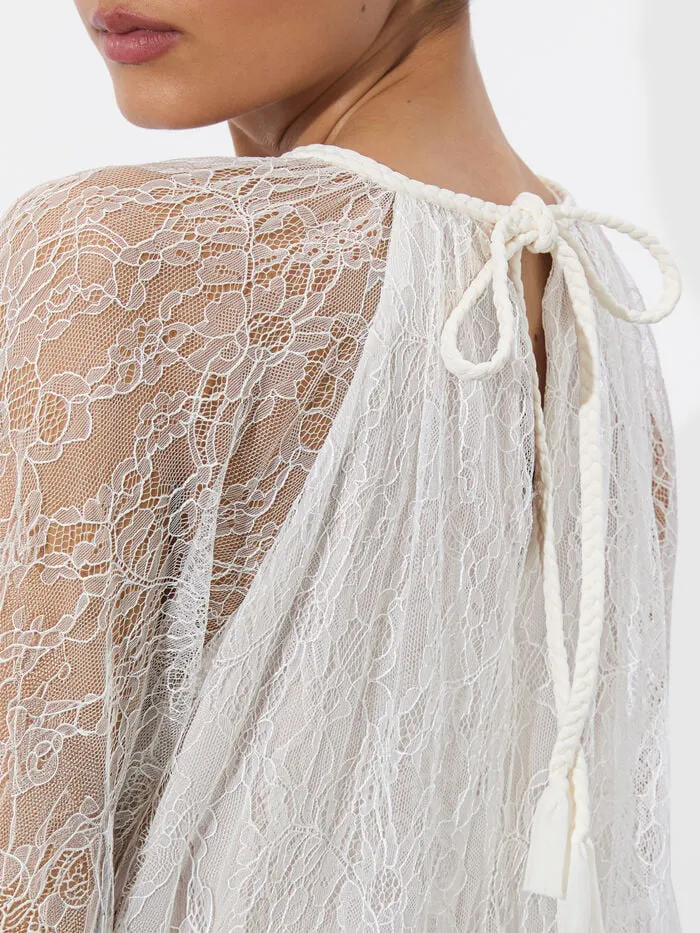 Alice Olivia TOPS WOMEN DELIA RUFFLED TUNIC TOP Off White