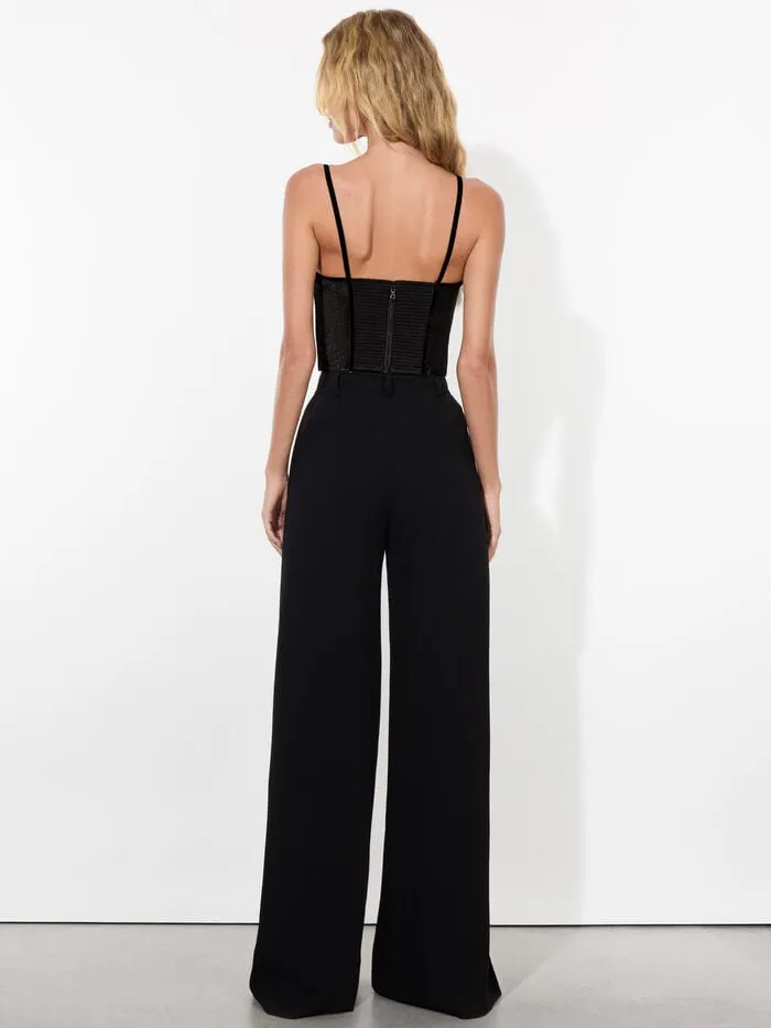 Alice Olivia TOPS WOMEN DENNA VELVET CORSET Black
