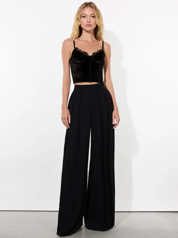Alice Olivia TOPS WOMEN DENNA VELVET CORSET Black