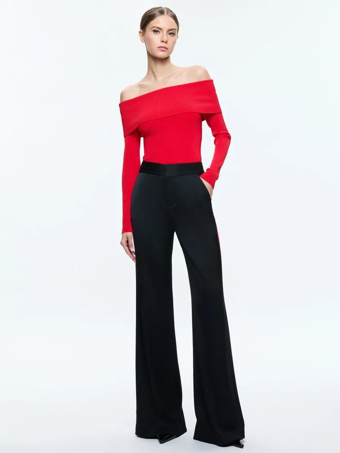 Alice Olivia TOPS WOMEN DOLAN PULLOVER Bright Ruby