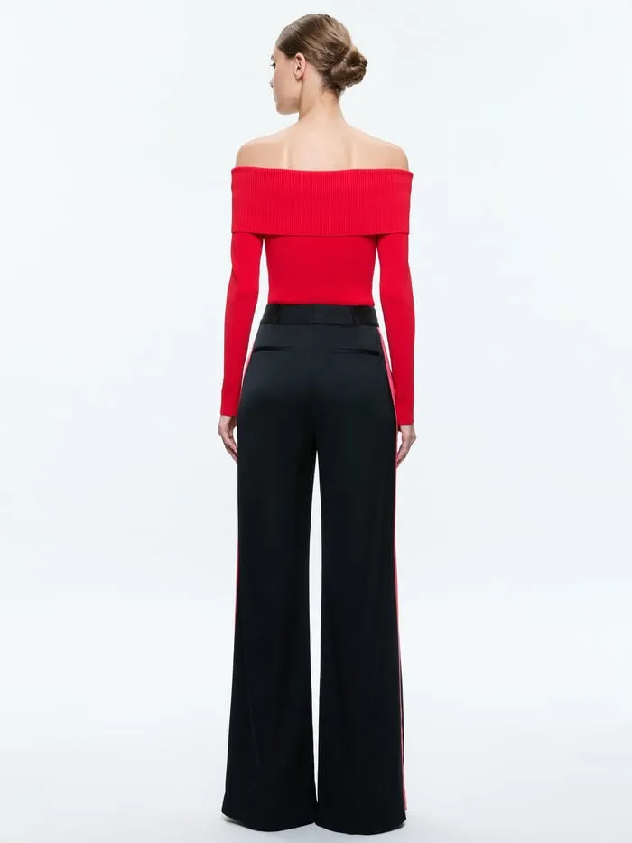 Alice Olivia TOPS WOMEN DOLAN PULLOVER Bright Ruby