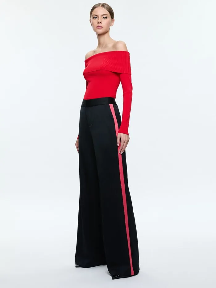 Alice Olivia TOPS WOMEN DOLAN PULLOVER Bright Ruby