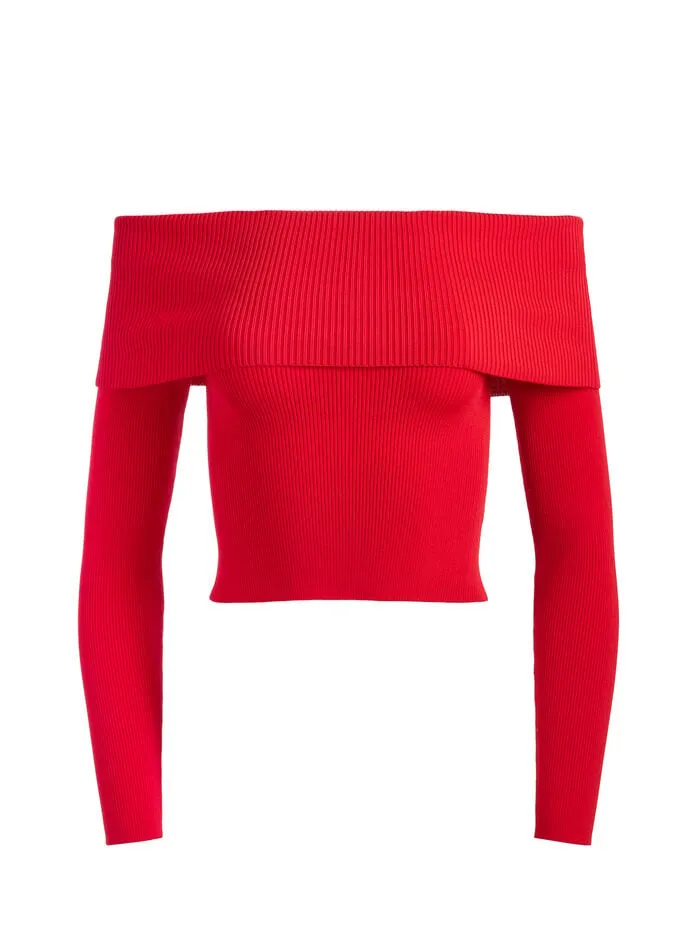 Alice Olivia TOPS WOMEN DOLAN PULLOVER Bright Ruby