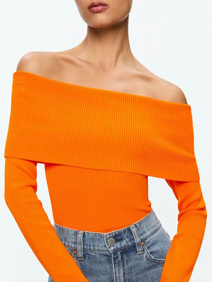 Alice Olivia TOPS WOMEN DOLAN PULLOVER Orange Blaze